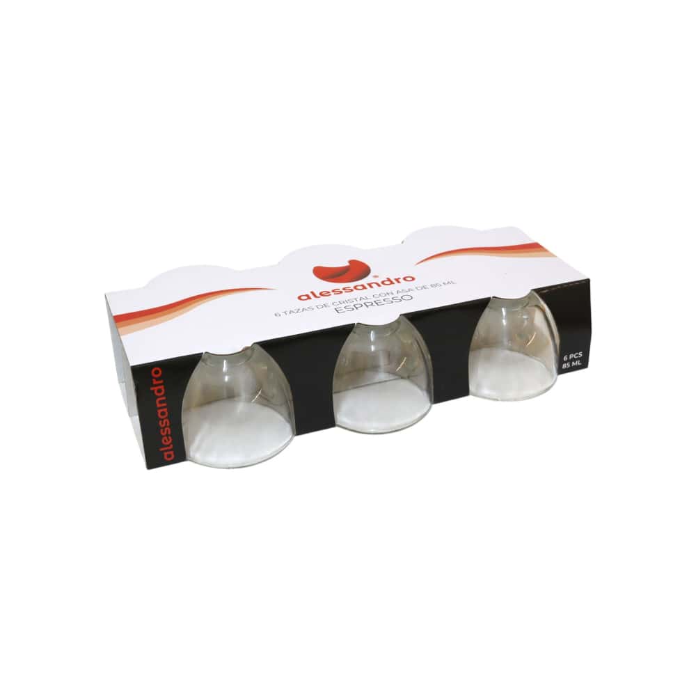 Juego de tazas cristal con asa Alessandro (6 U) - Miniatura 3