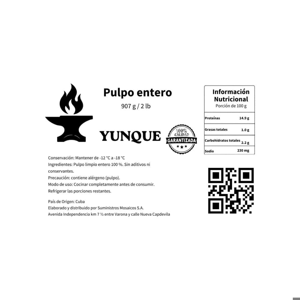 Pulpo entero Yunque (907 g / 2 lb) - Miniatura 3