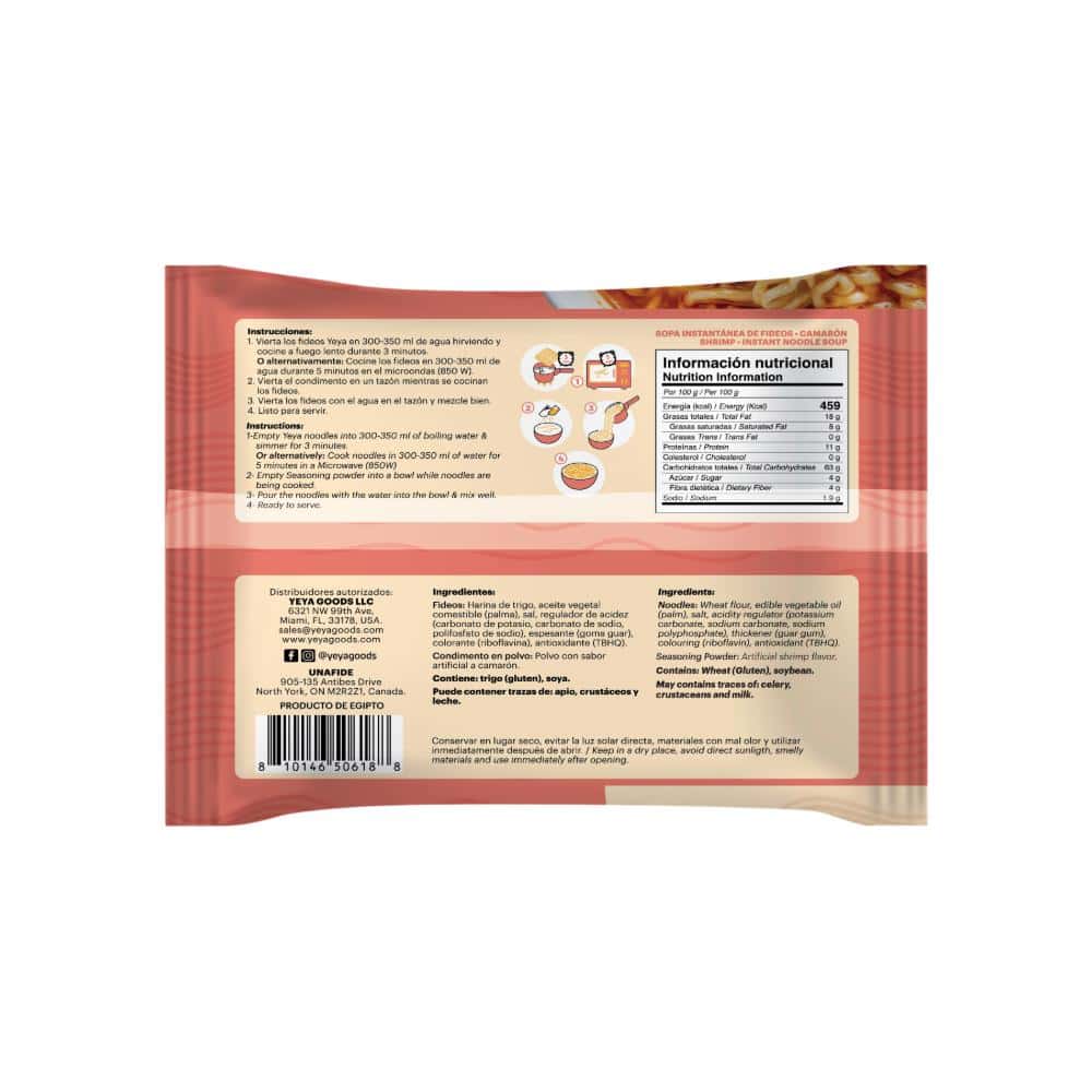 Sopa instantánea de fideos con sabor a camarón YEYA (75 g / 2.6 oz) - Miniatura 2