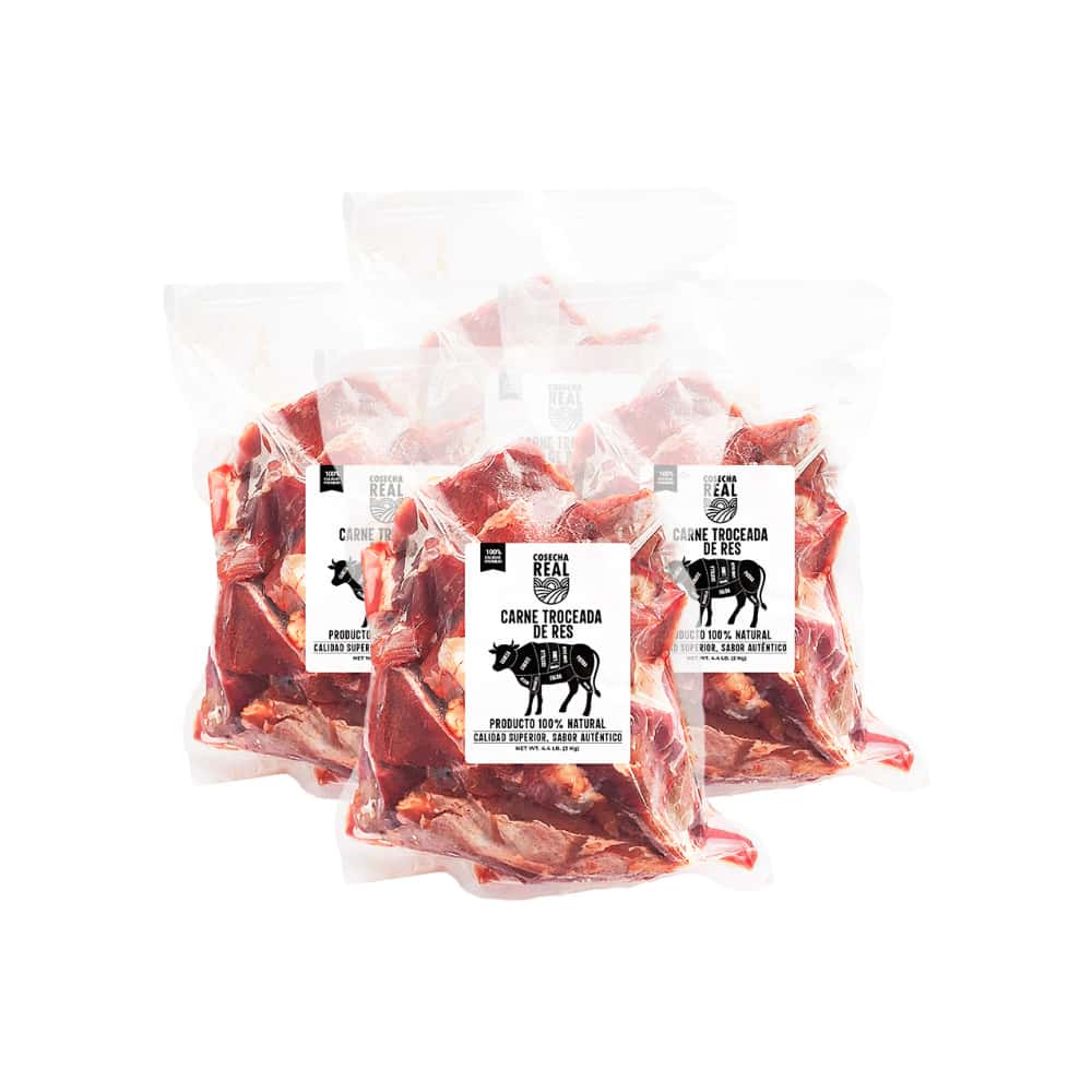 Carne troceada de res Cosecha Real (4 x 2 kg / 4.4 lb) - Miniatura 1