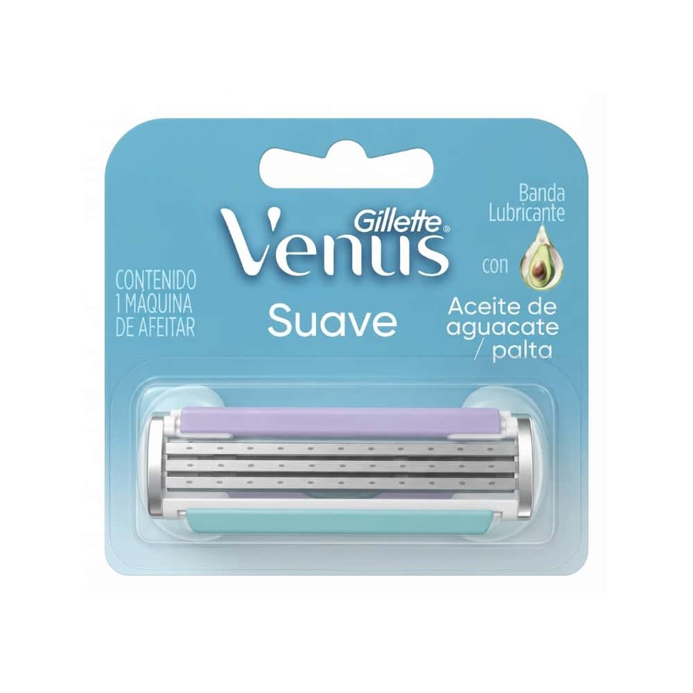 Máquina de afeitar desechable con lubricación de aceite de aguacate para damas Venus Suave Gillette - Miniatura 2