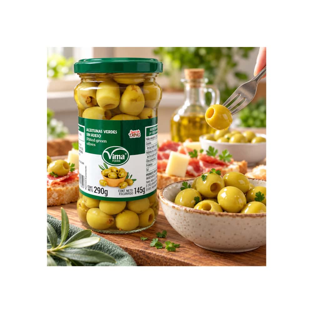 Aceitunas verdes sin hueso Vima Foods (290 g / 10.22 oz) - Miniatura 5