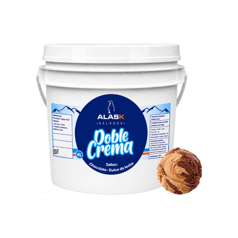 Helado doble crema sabor chocolate y dulce de leche Alask (4 L) - Miniatura 1