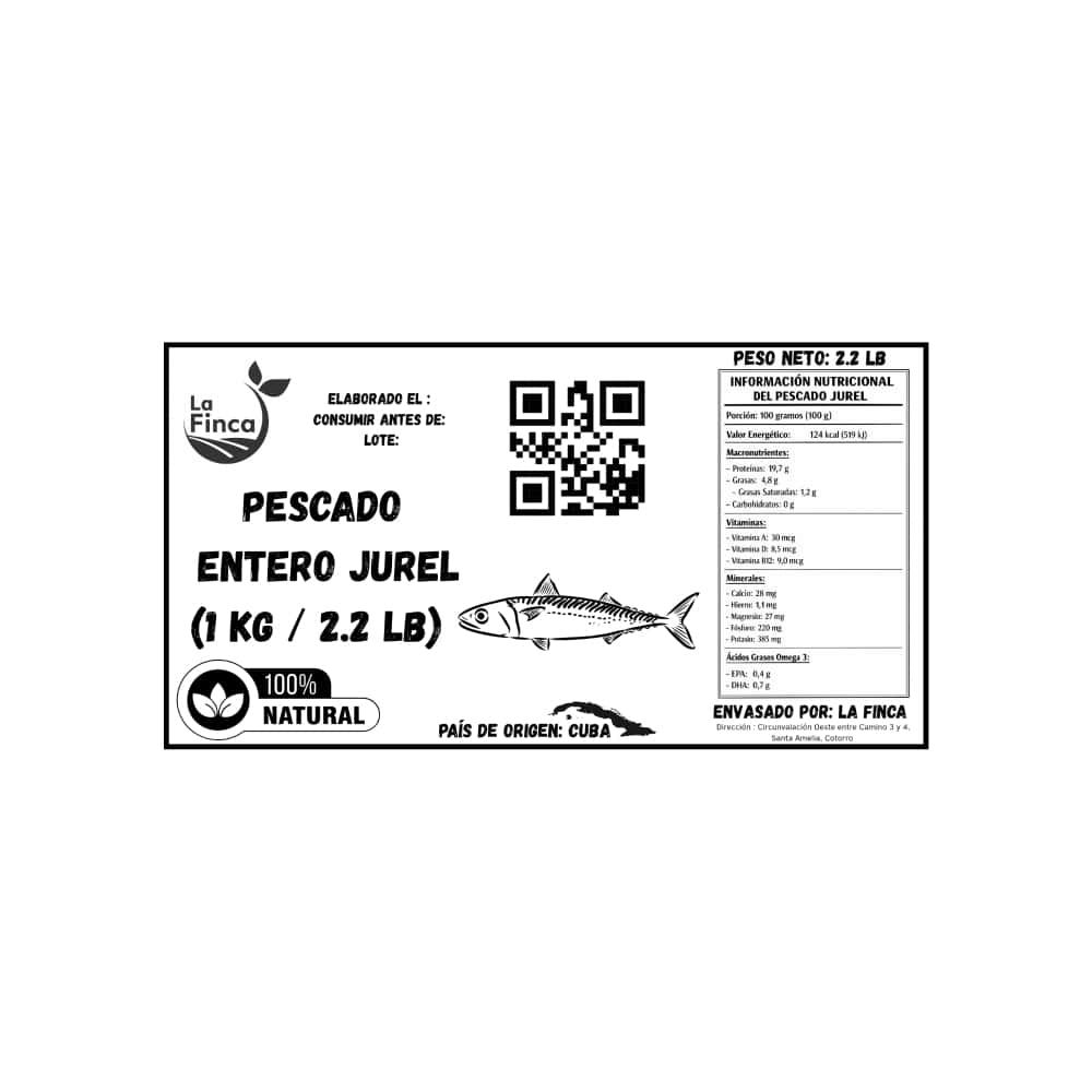Pescado jurel entero La Finca (1 kg / 2.2 lb) - Miniatura 3