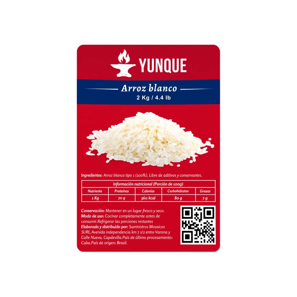 Arroz blanco Yunque (2 kg / 4.4 lb) - Miniatura 3