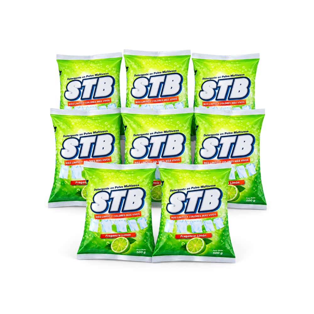 Detergente en polvo multiusos con fragancia a limón STB (8 x 500 g / 1.1 lb) - Miniatura 1