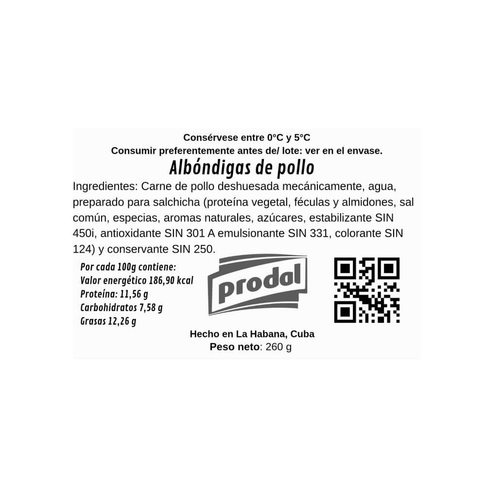 Albóndigas de pollo Prodal (260 g / 9.17 oz) - Miniatura 3