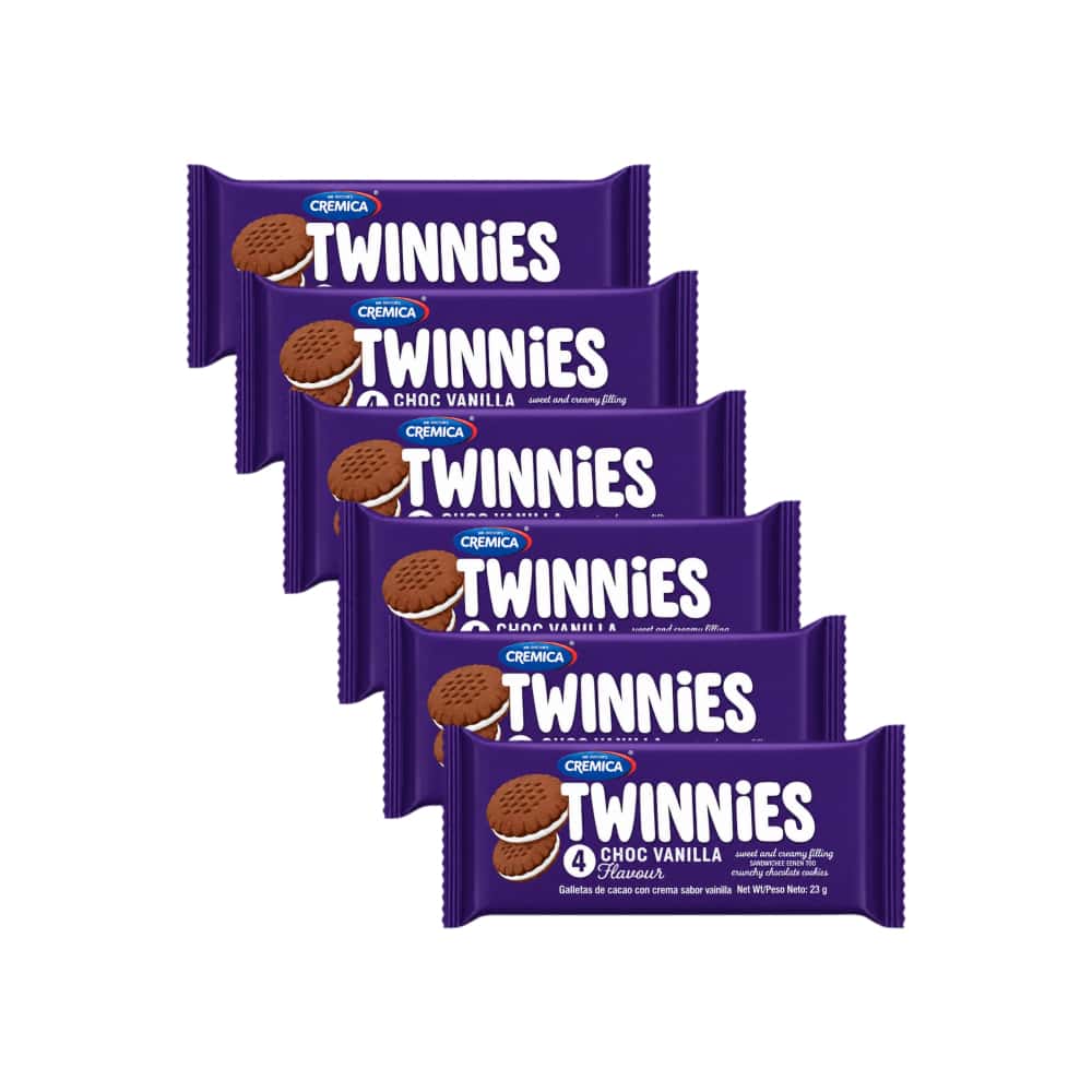 Galletas de chocolate con crema sabor a vainilla Twinnies Mrs Bector's Cremica (6 x 23 g / 0.81 oz) - Miniatura 4
