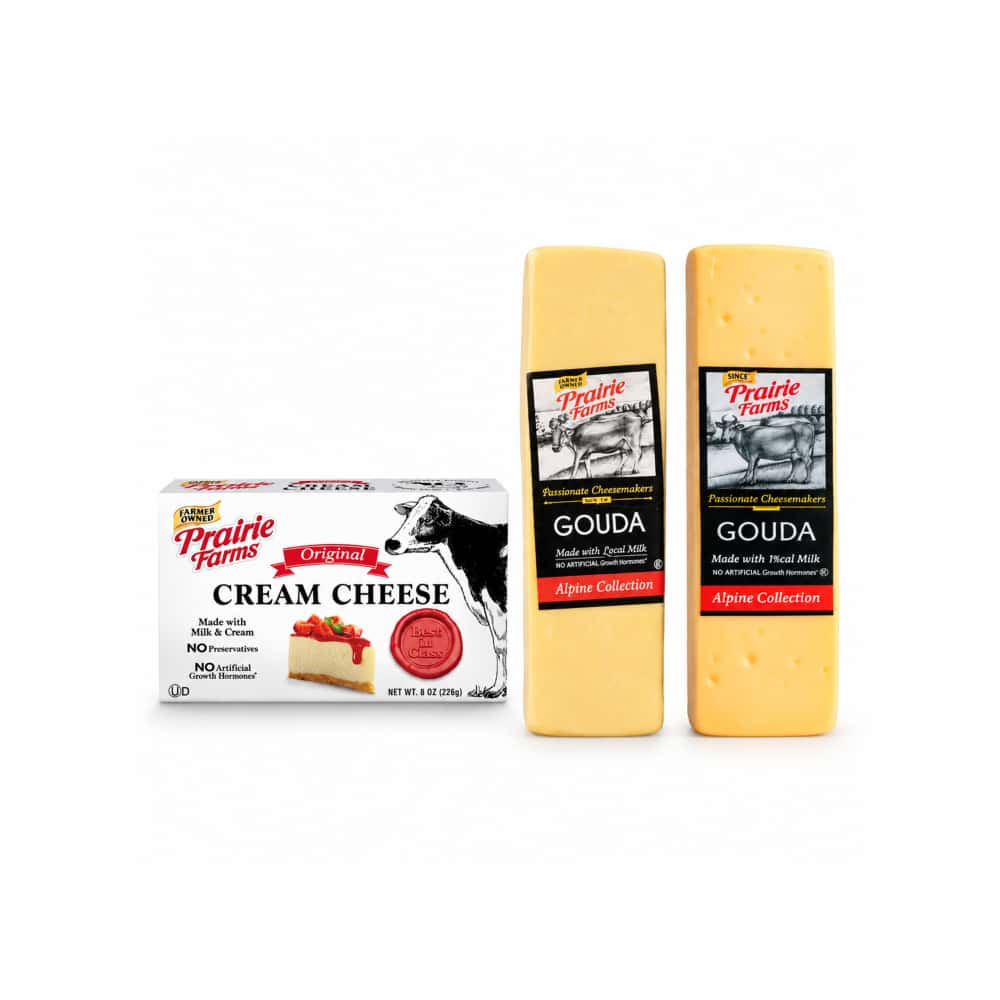 Queso crema Prairie Farms (226 g / 8 oz)+Queso Gouda Prairie Farms (2.9 kg / 6.39 lb)+Queso tipo gouda Prairie Farms (3 kg / 6.6 lb) - Miniatura 1