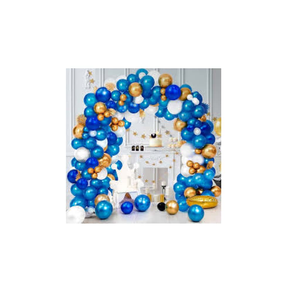Set de globos redondos azules y dorados (15 U) - Miniatura 4