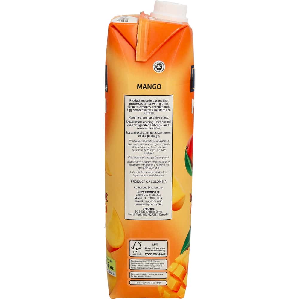 Néctar de mango YEYA ( 6 x 1 L / 33.8 fl oz) - Miniatura 3