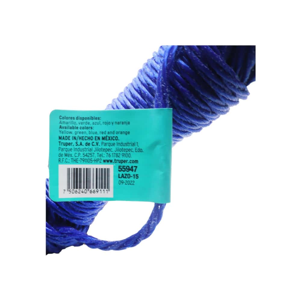 Lazo para tendedero de 15 m de largo color azul Klintek 55947 - Miniatura 4