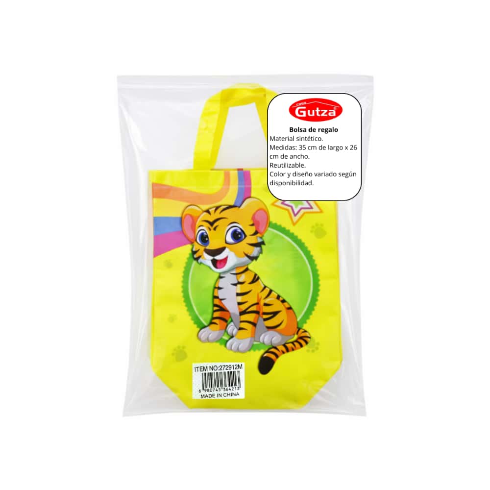 Bolsa de regalo amarilla con diseño de tigre Gutza - Miniatura 3