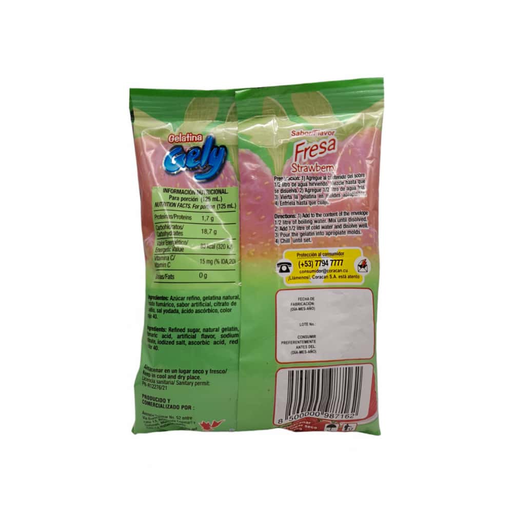 Gelatina sabor fresa Gely (2 x 170 g / 6 oz) - Miniatura 2
