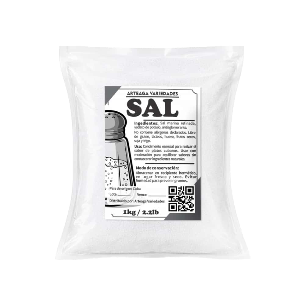 Sal marina refinada Arteaga Variedades (1 kg / 2.2 lb) - Miniatura 1