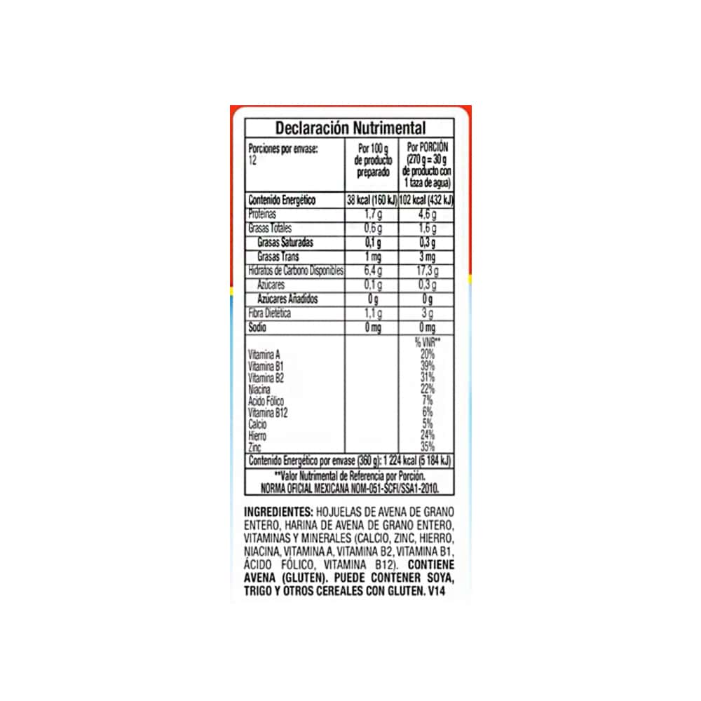 Avena fortificada 3 Minutos Quaker (360 g / 12.7 oz) - Miniatura 3