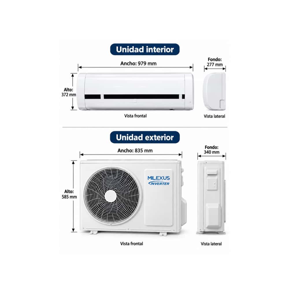 Aire acondicionado tipo split inverter de 1.5 tonelada Milexus ML-INVERTER-18K-220V - Miniatura 3