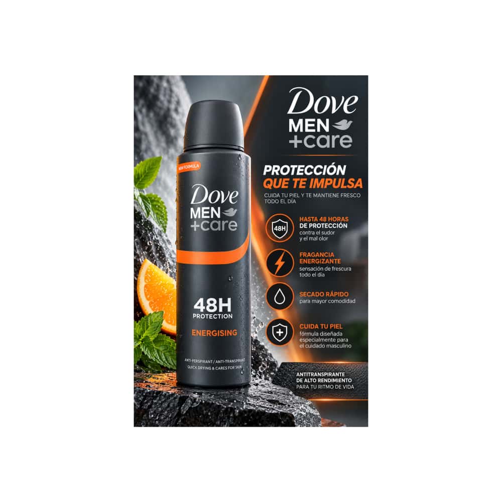 Desodorante para hombre en spray antitranspirante Energisin Dove (150 ml) - Miniatura 4