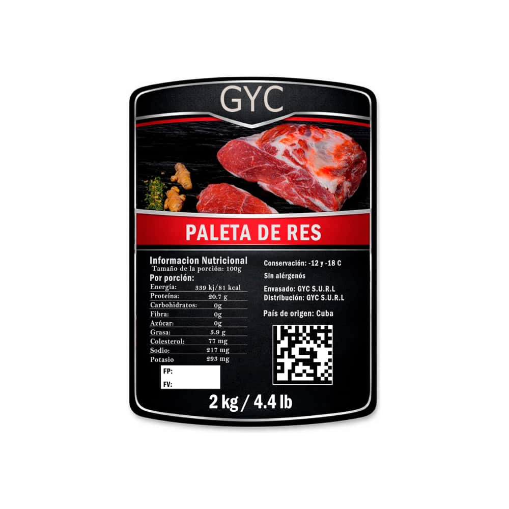 Paleta de res de primera GYC (2 kg / 4.4 lb) - Miniatura 2