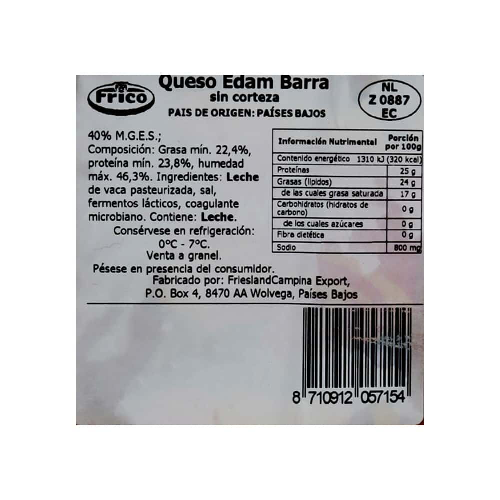 Queso Edam Barra sin corteza Frico (3 kg / 6.6 lb) - Miniatura 2