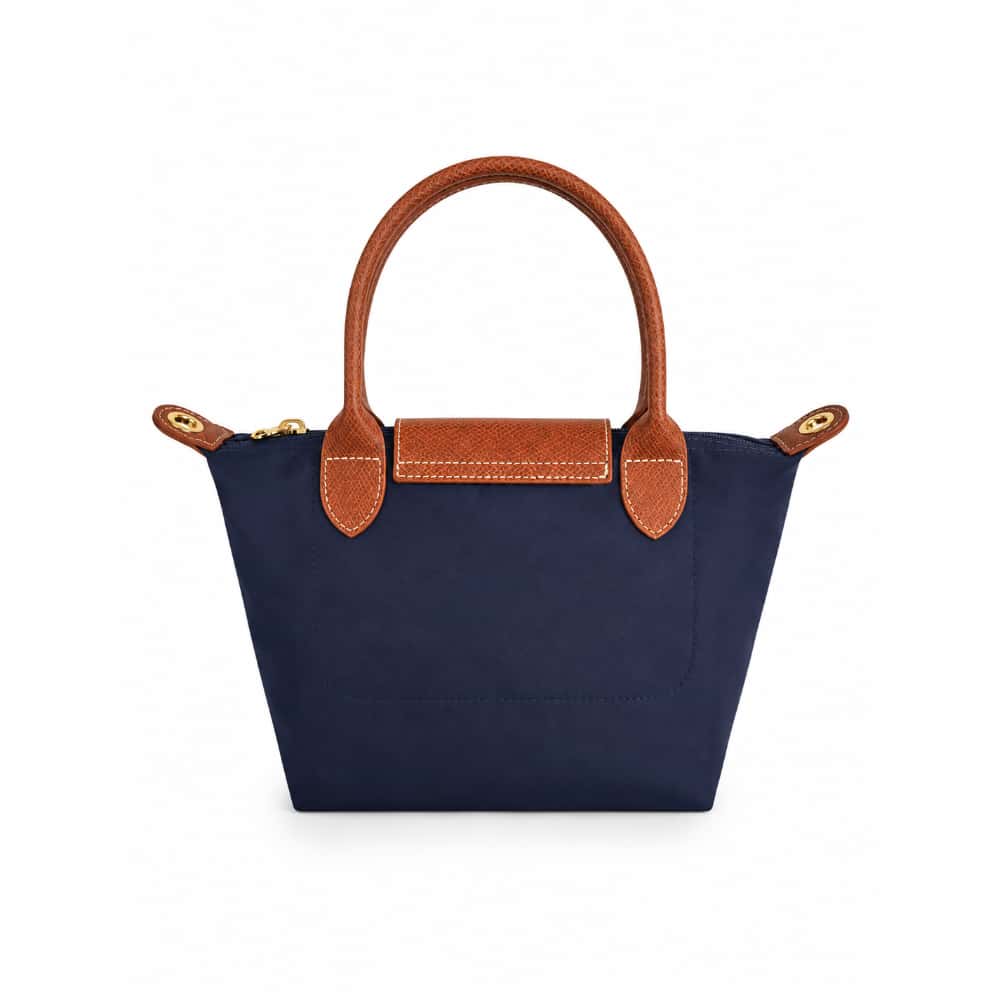 Bolso tote de nailon azul marino con detalles de piel y asas extraíbles Isabella - Miniatura 3