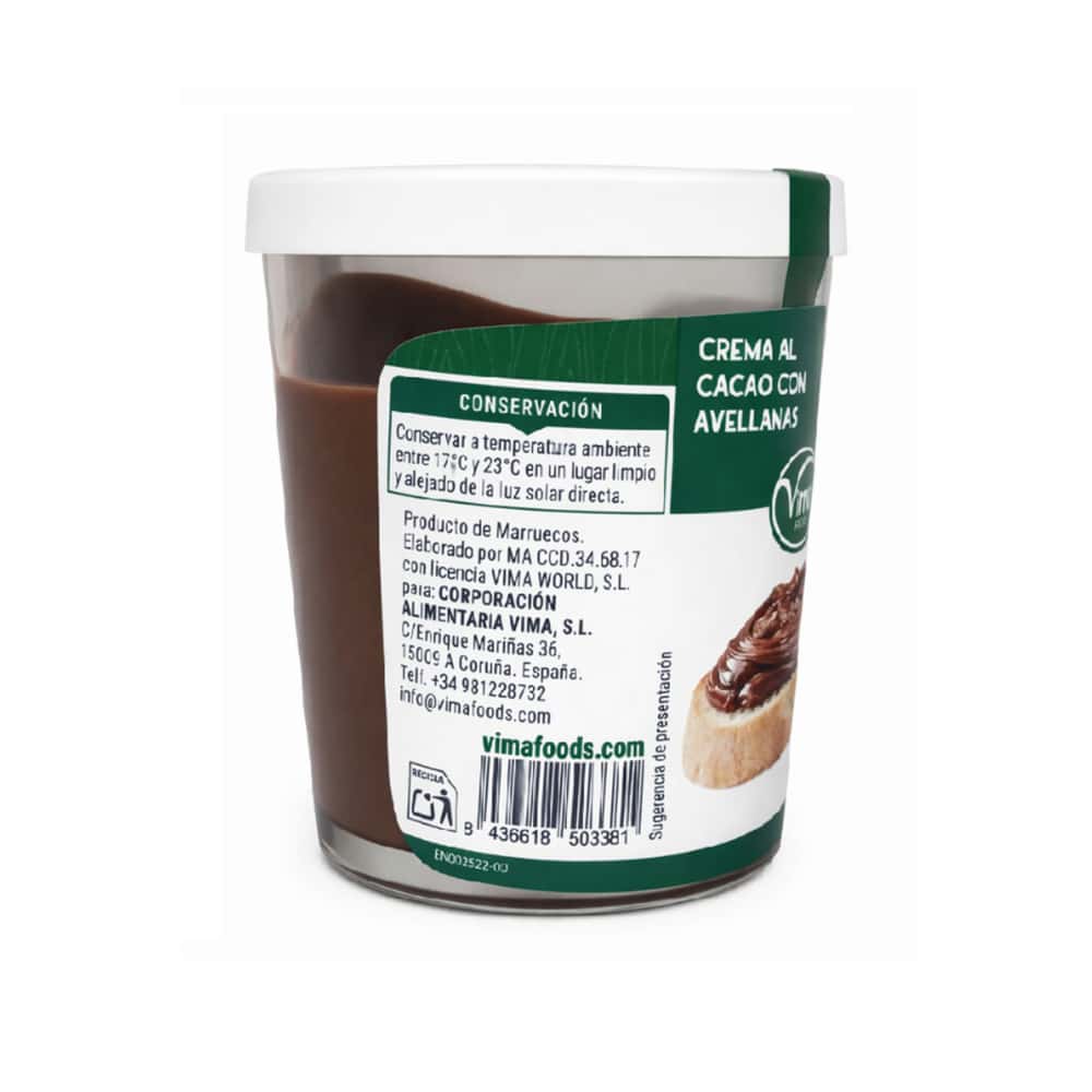 Crema de cacao con avellanas Vima Foods (210 g / 7.41 oz) + Galleta triple capa sabor chocolate con coco Distracao Marilan (280 g / 9.88 az) - Miniatura 2
