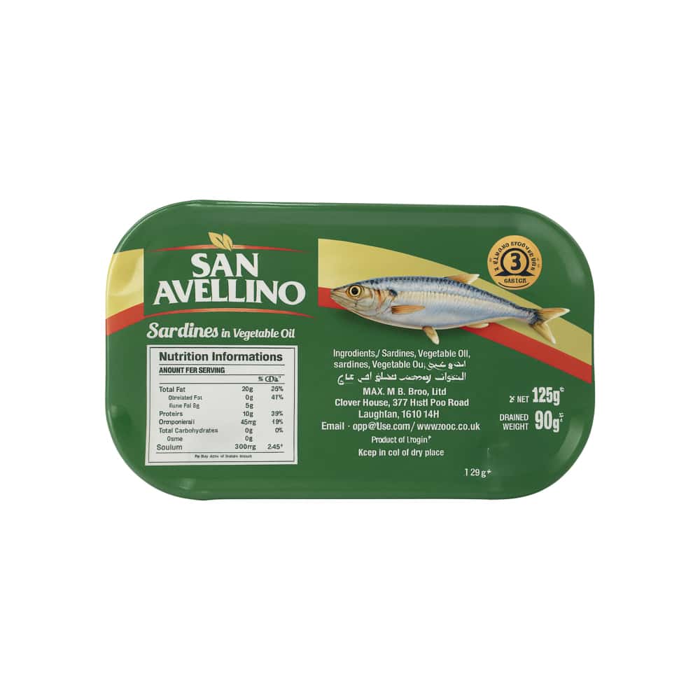 Sardinas en aceite vegetal San Avellino (125 g / 4.40 oz) - Miniatura 2