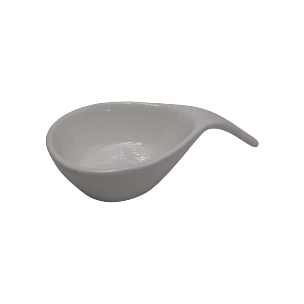 Cuenco de cerámica blanca con forma de cucharón CM (15.5 cm) - Miniatura 1