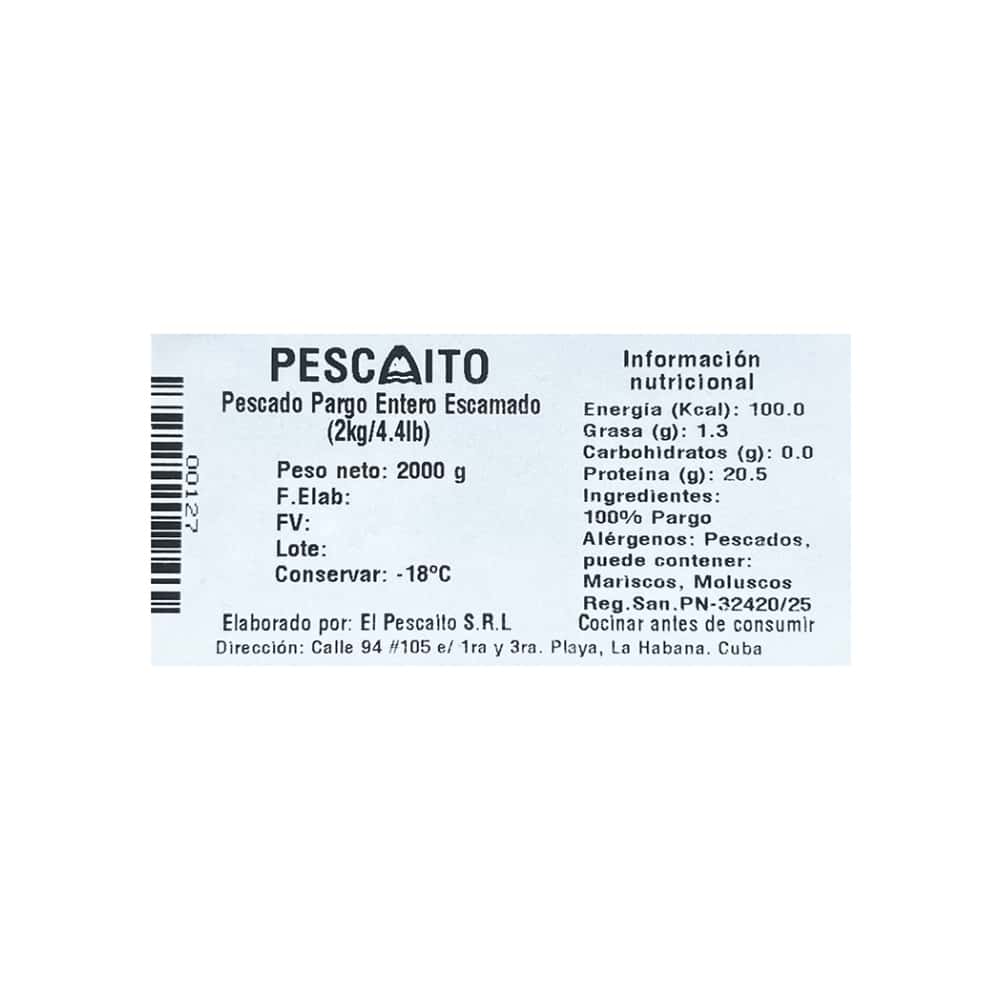 Pargo entero escamado Pescaito (2 kg / 4.4 lb) - Miniatura 4