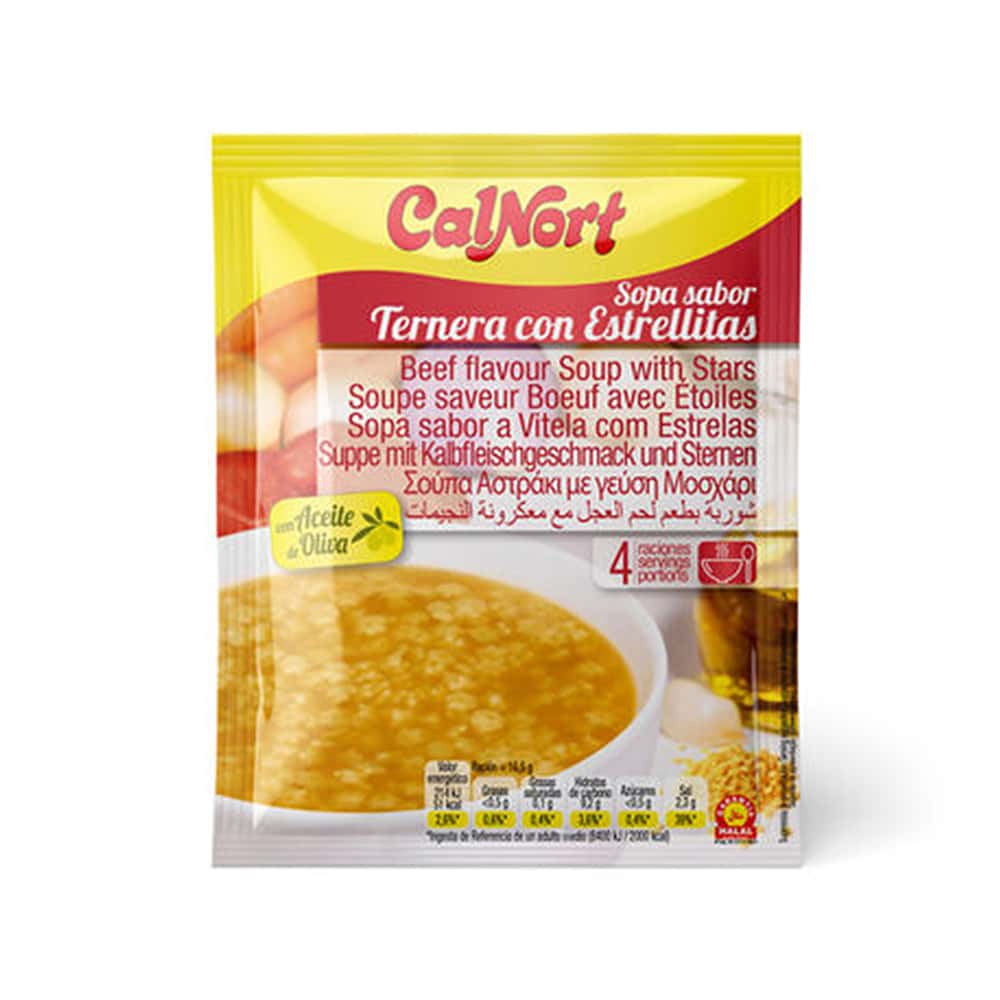 Sopa sabor ternera con estrellitas Calnort (66 g / 2.32 oz) - Miniatura 1