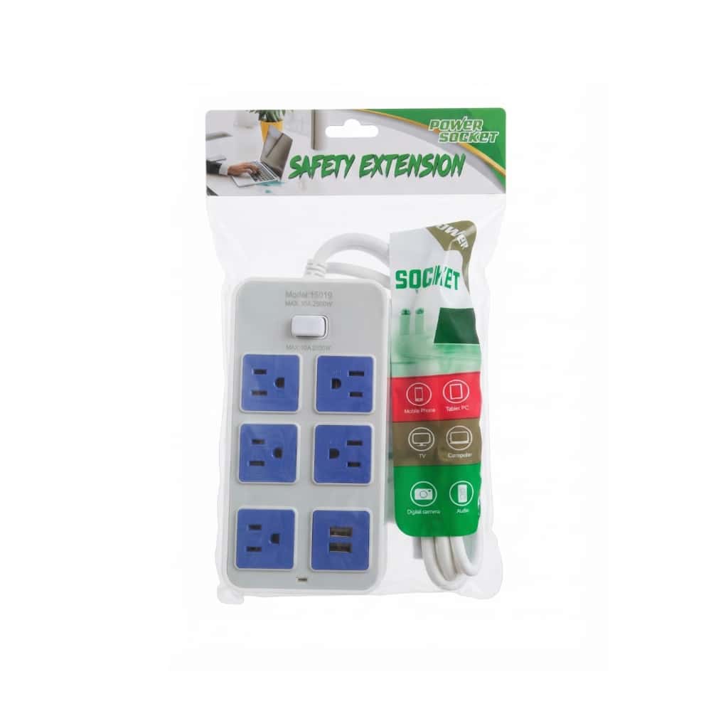 Regleta eléctrica -multitoma- con puertos USB B019 Power Socker - Miniatura 2