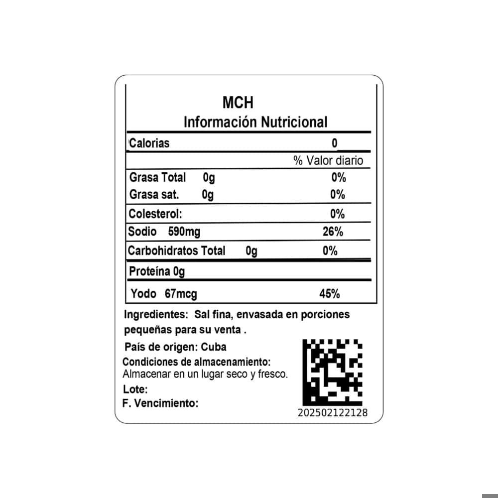 Sal común fina MCH (907 g / 2 lb) - Miniatura 8
