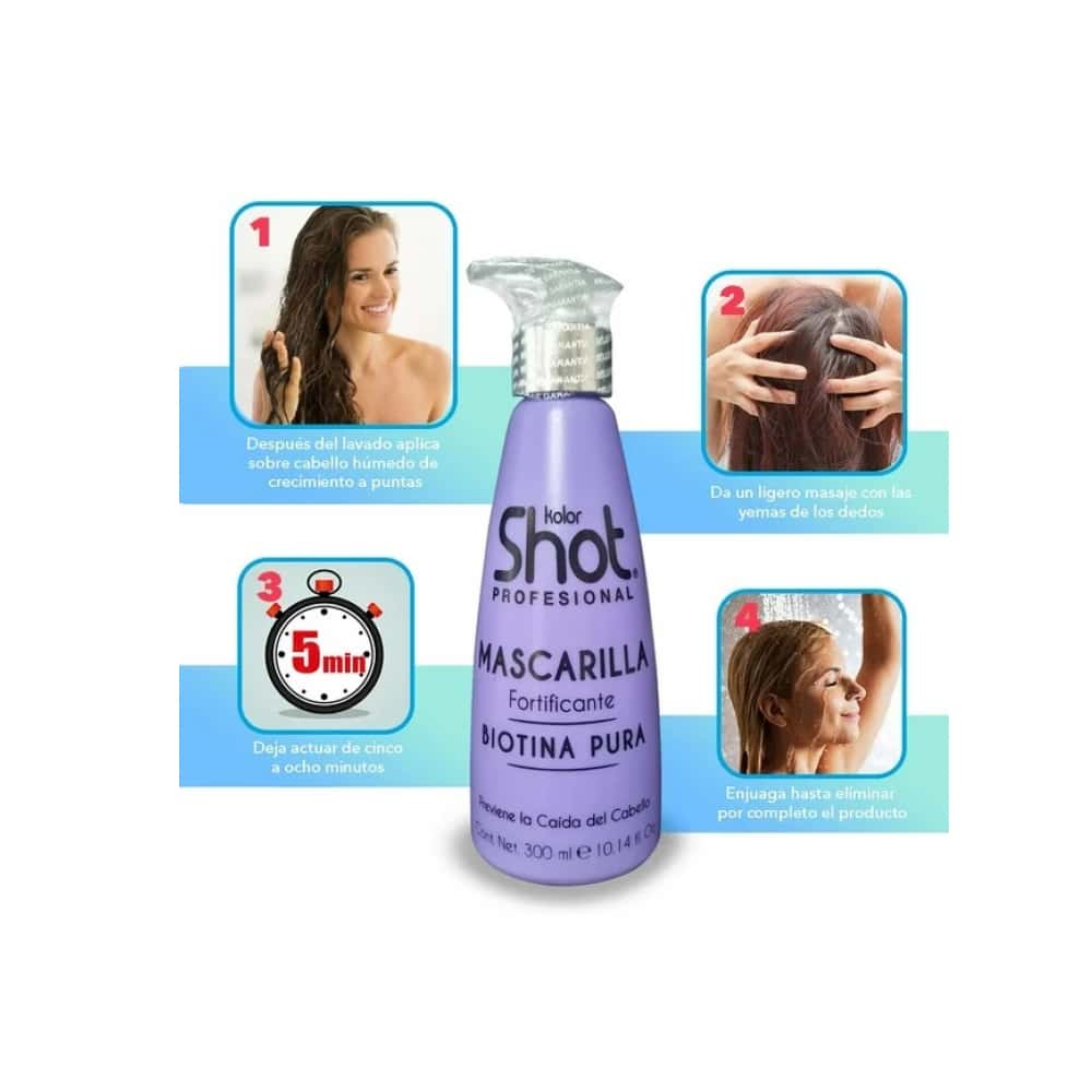 Mascarilla fortificante biotina pura Kolor Shot (300 ml / 10.14 fl. Oz) - Miniatura 4