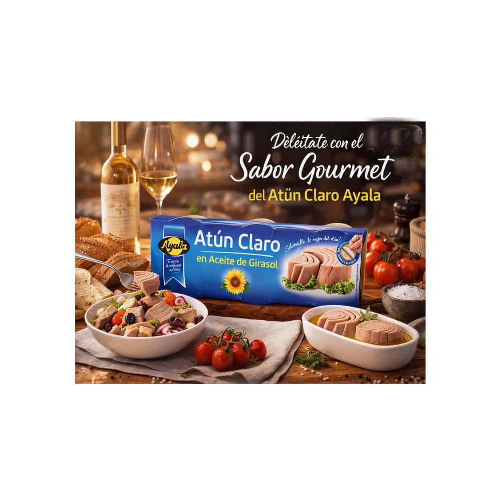 Atún claro en aceite de girasol Ayala (3 x 210 g / 7.41 oz) - Miniatura 2