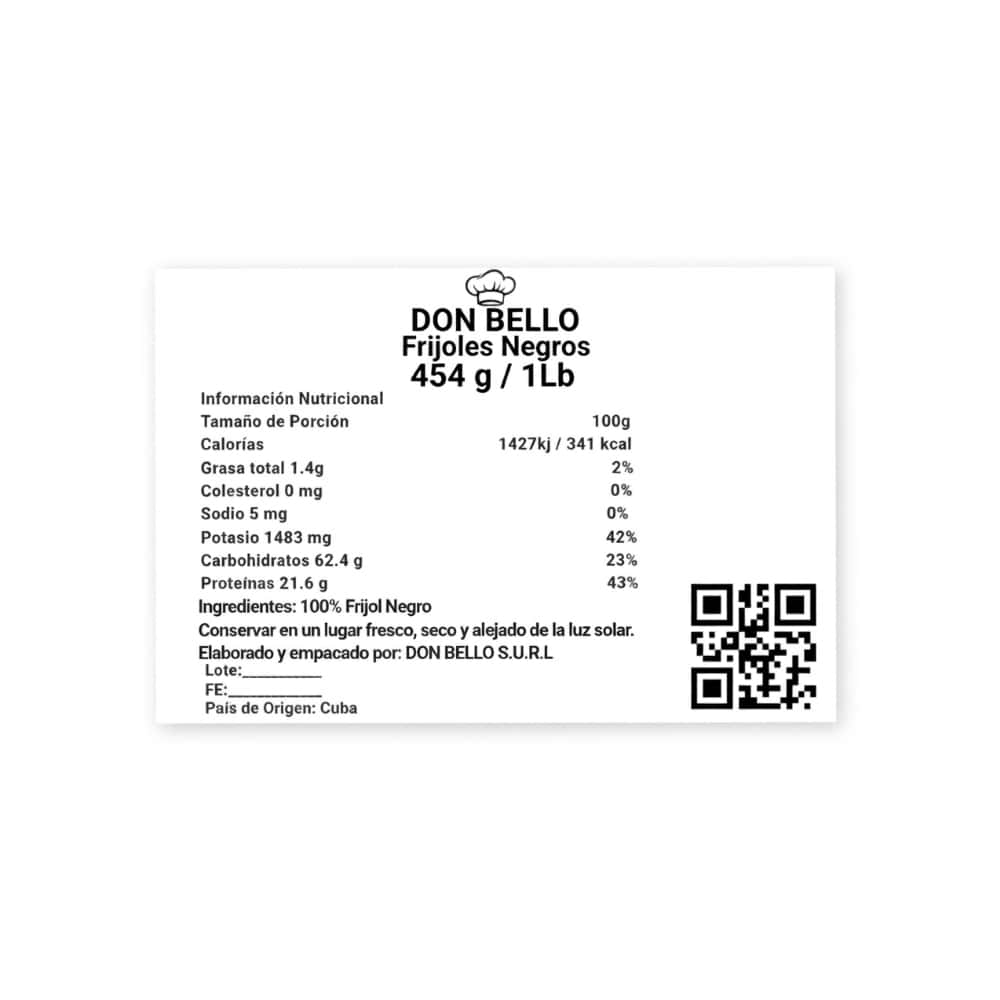 Frijoles negros Don Bello (454 g / 1 lb) - Miniatura 3