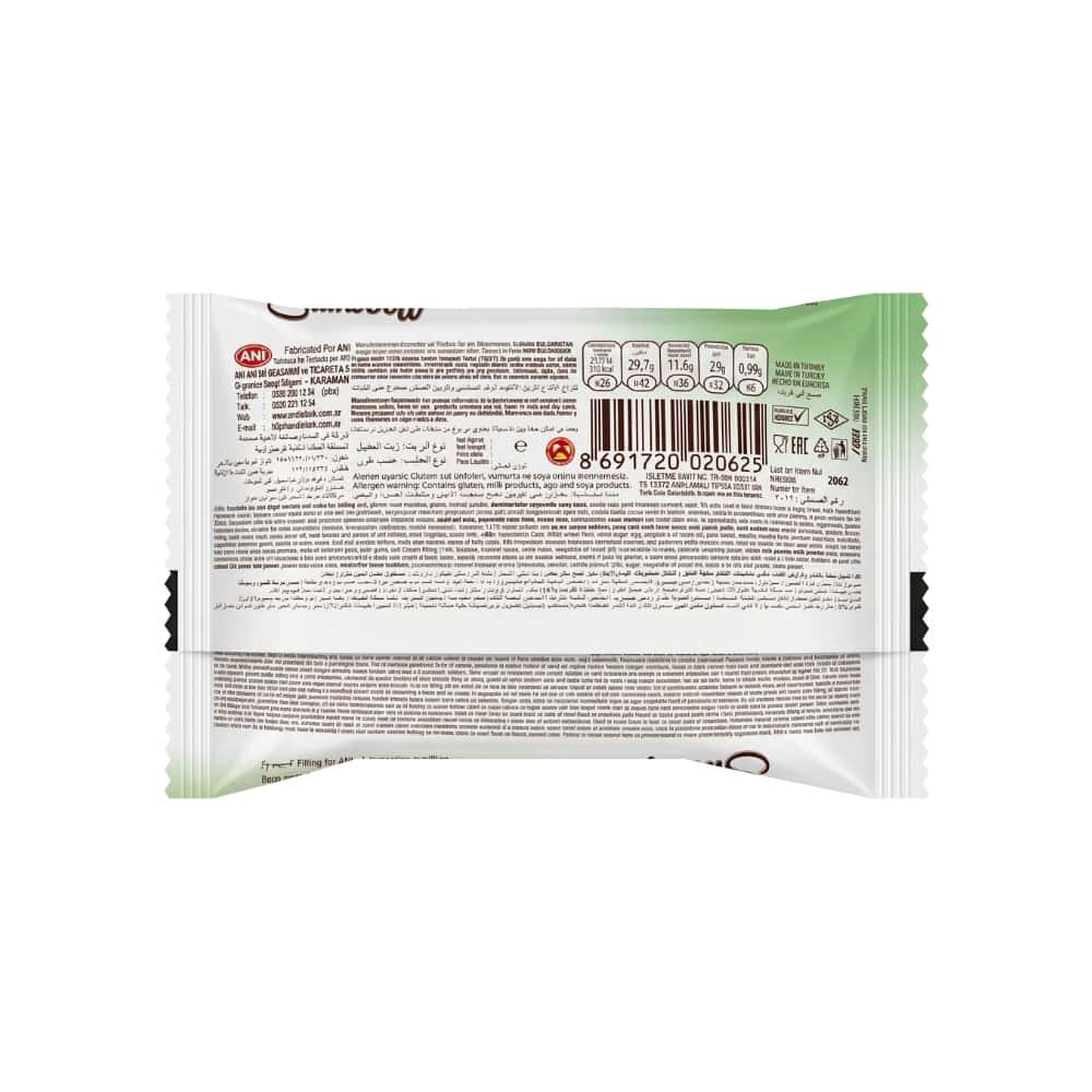 Pastel de chocolate relleno y cubierto con crema de cacao y avellanas Snowboard Brawo ANI (40 g / 1.41 oz) - Miniatura 2