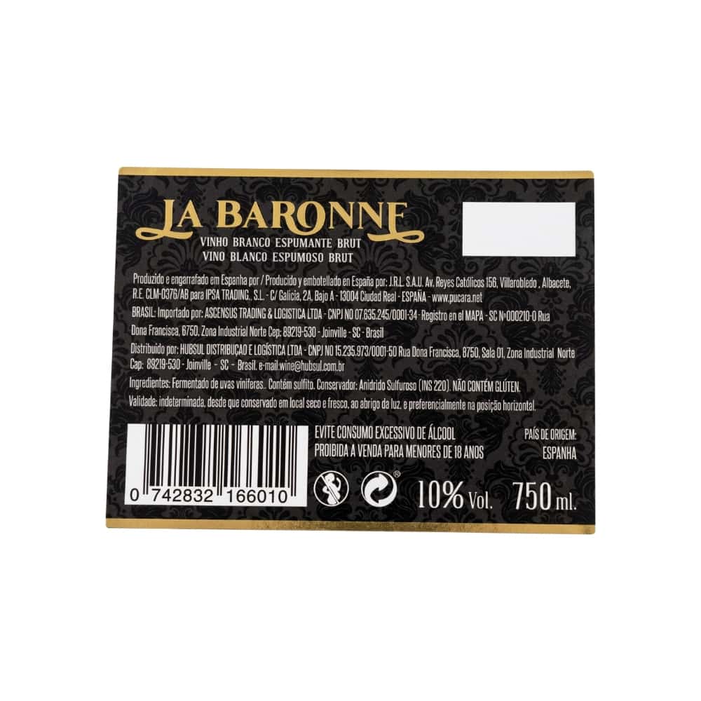 Vino blanco espumoso Brut La Baronne (750 ml) - Miniatura 3