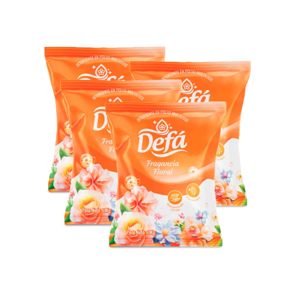 Detergente en polvo multiusos fragancia floral Defá (4 x 1 kg / 2.2 lb) - Miniatura 1