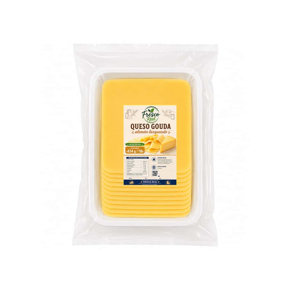 Queso gouda alemán lasqueado Fresco Real (454 g / 1 lb) - Miniatura 1