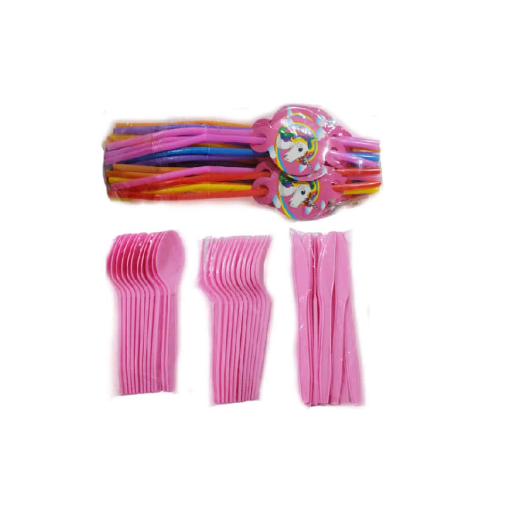 Set de artículos para fiesta con temática unicornio (119 U) - Miniatura 3