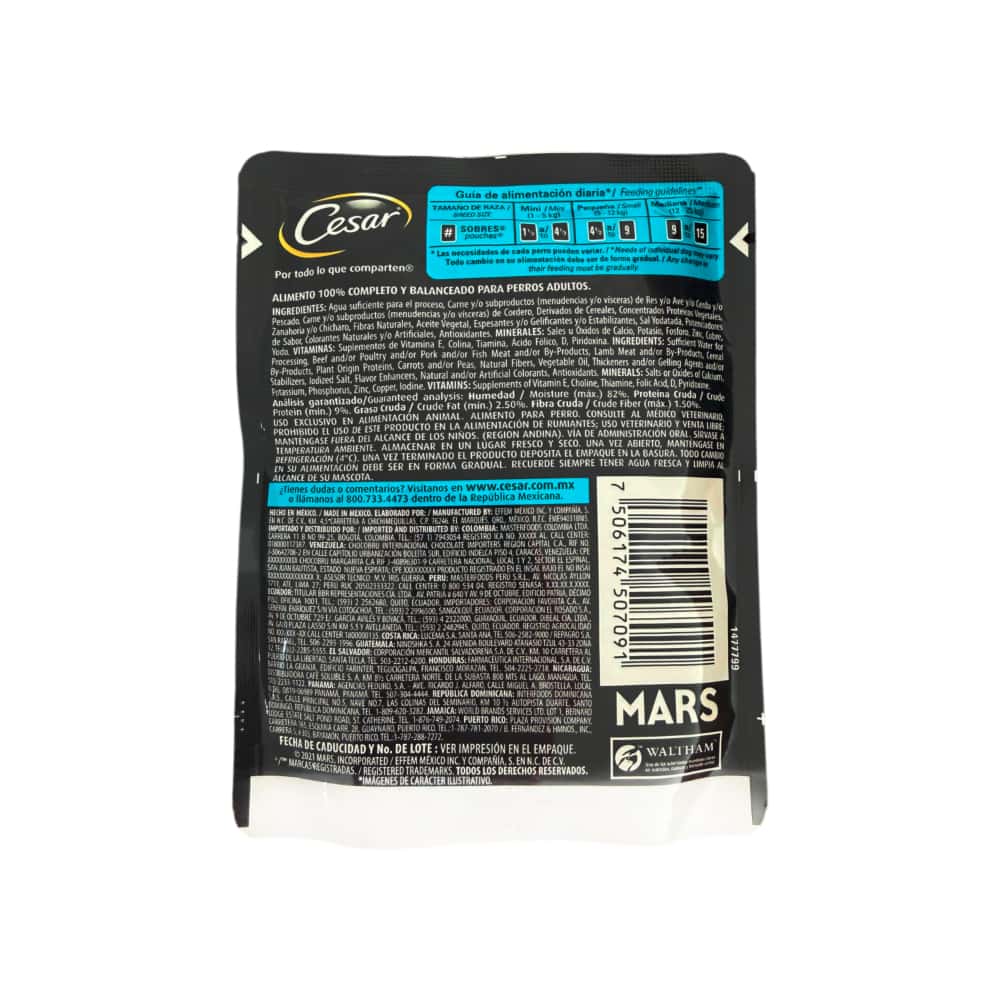 Alimento para perro filete de cordero con vegetales Delicias Caseras Cesar (75 g / 2.65 oz) - Miniatura 2