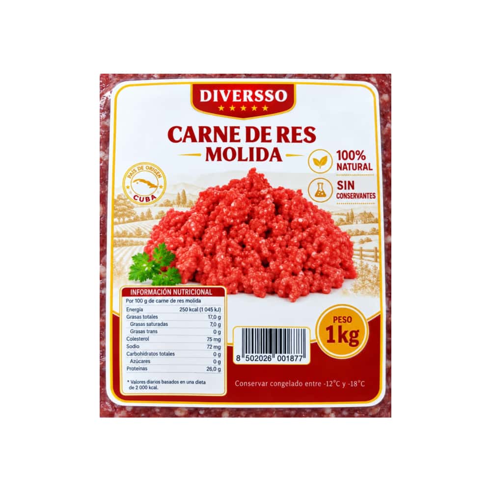 Carne de res molida magra Diversso (1 kg / 2.2 lb) - Miniatura 4