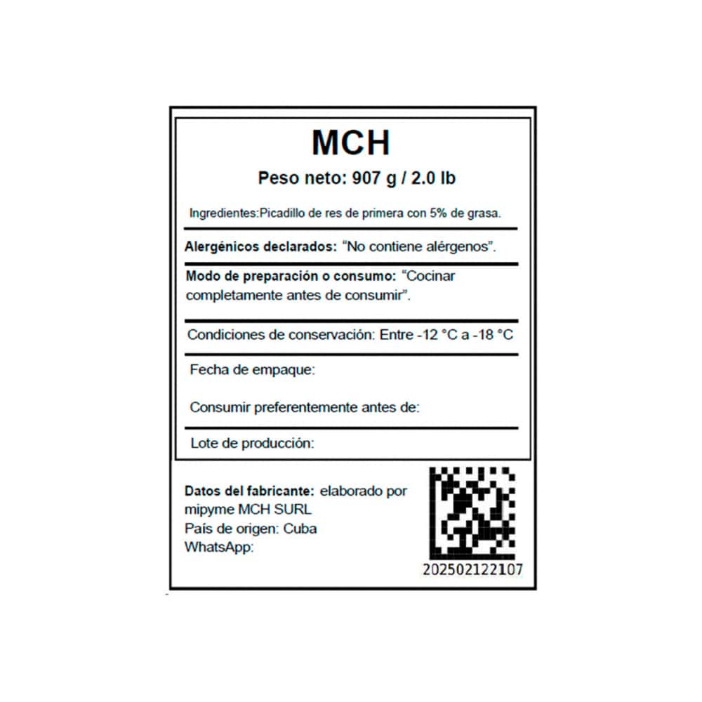 Picadillo de res de primera con 5% de grasa MCH (907 g / 2 lb) - Miniatura 3
