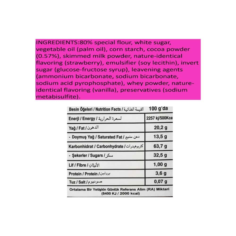 Galleta sándwich con crema de fresa Keyf Golda (50 g / 1.76 oz) - Miniatura 3