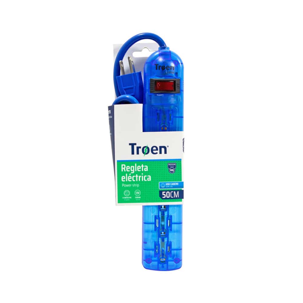 Regleta eléctrica de 50 cm 6 contactos Troen - Miniatura 5