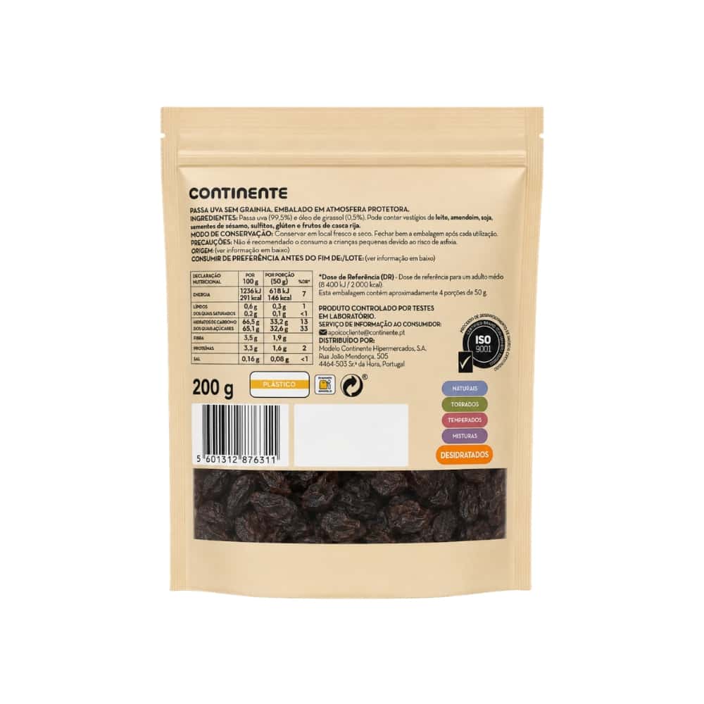 Pasas sin semillas Continente (200 g / 7.05 oz) - Miniatura 2