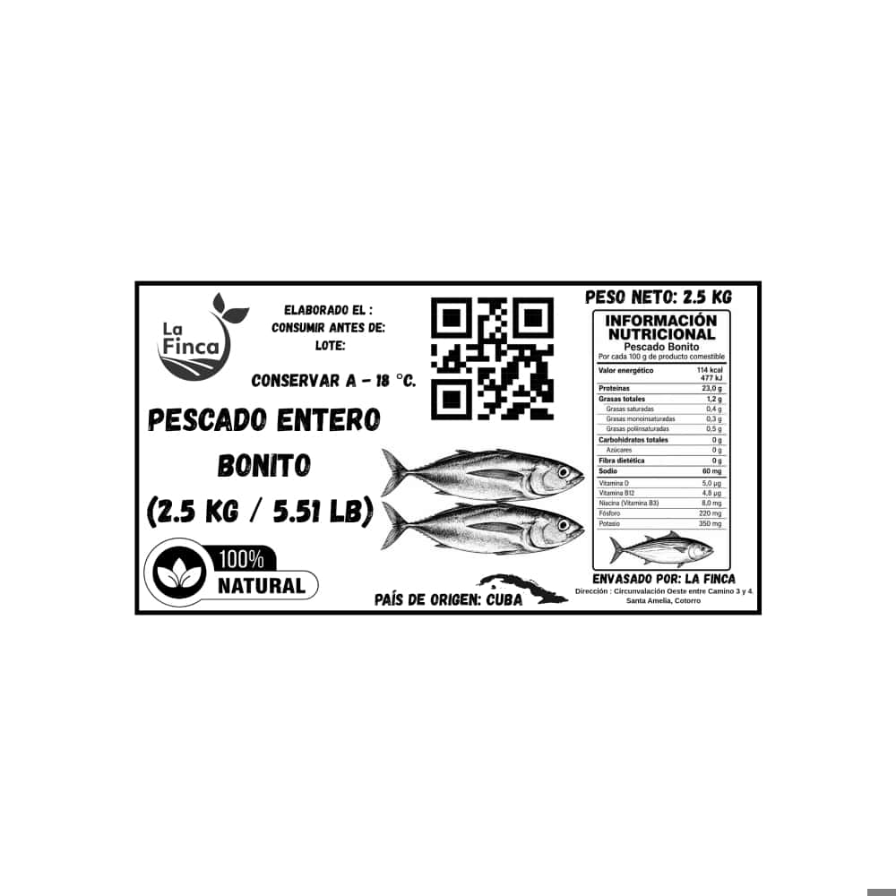 Pescado entero Bonito La Finca (2.5 kg / 5.51 lb) - Miniatura 3