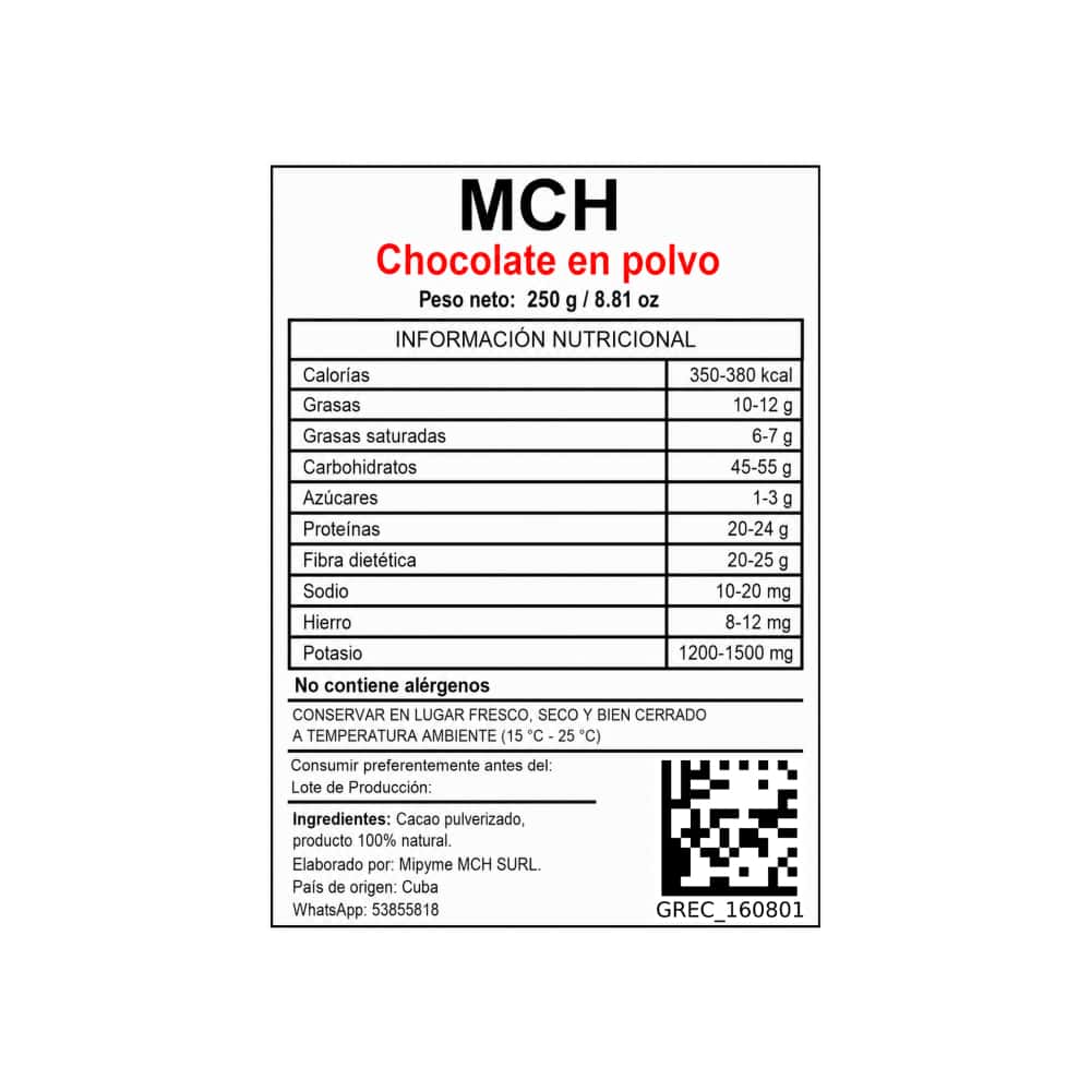 Chocolate en polvo MCH (250 g / 8.81 oz) - Miniatura 3