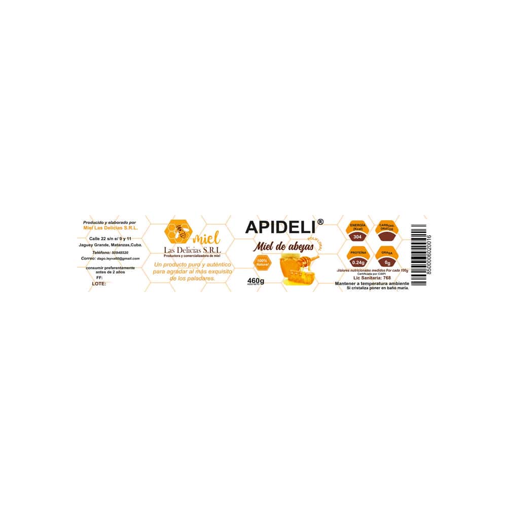 Miel de abeja natural Apideli (460 g / 1.01 lb) - Miniatura 2