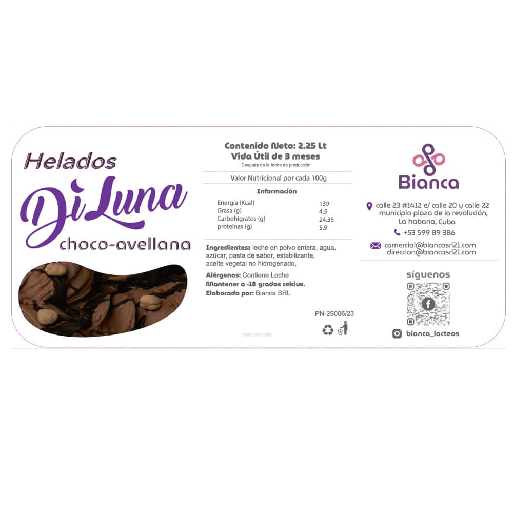 Helado sabor choco avellana DiLuna (2.25 L) - Miniatura 2